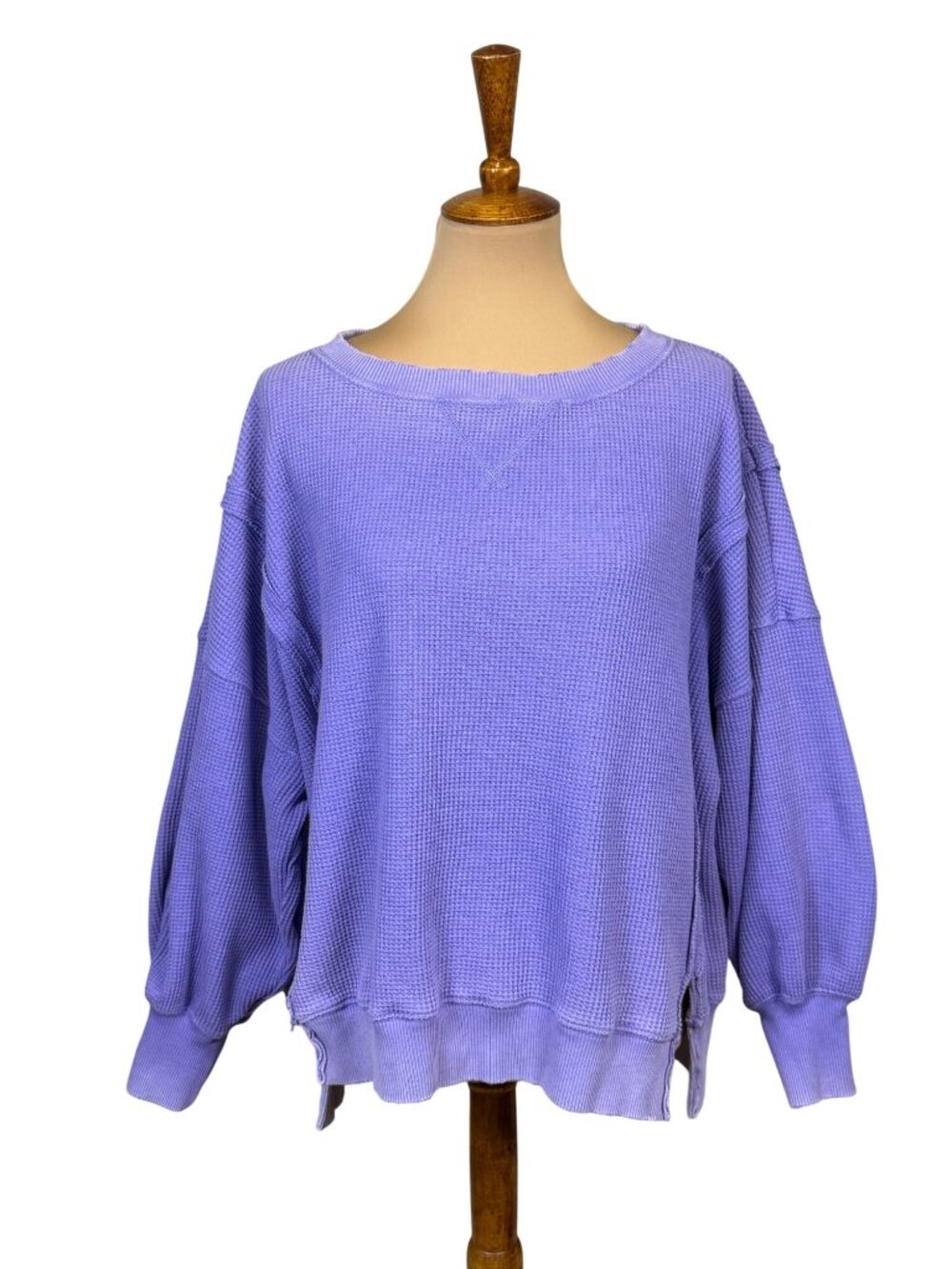 American Eagle Outfitters Lavender Oversized Waffle Knit Pullover Sweater S/P Re